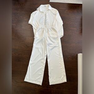 Satin set - button down and trousers